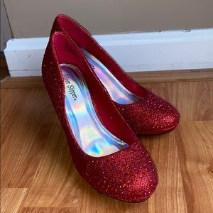Red Rhinestone Heels - 3 inches